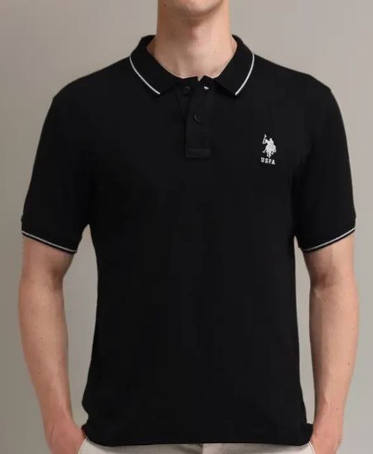 U.S. POLO Men's Solid Half Sleeves Polo Neck T-Shirt (Pack of 4)