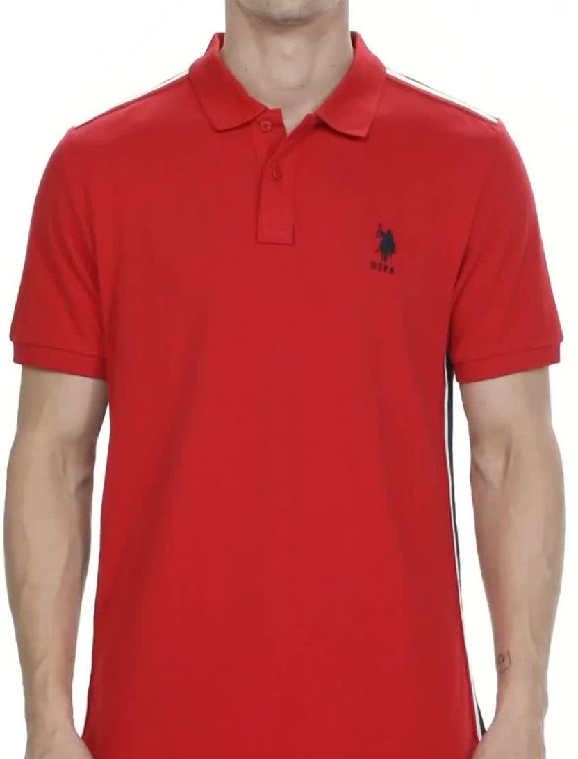 U.S. POLO Men's Solid Half Sleeves Polo Neck T-Shirt (Pack of 4)