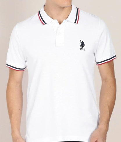 U.S. POLO Men's Solid Half Sleeves Polo Neck T-Shirt (Pack of 4)